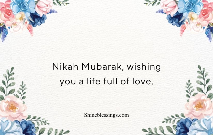 Nikah Mubarak Wishes in English