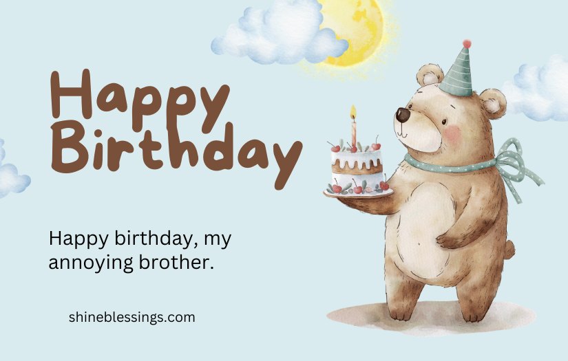 Short Funny Birthday Wishes for Brother From Sister