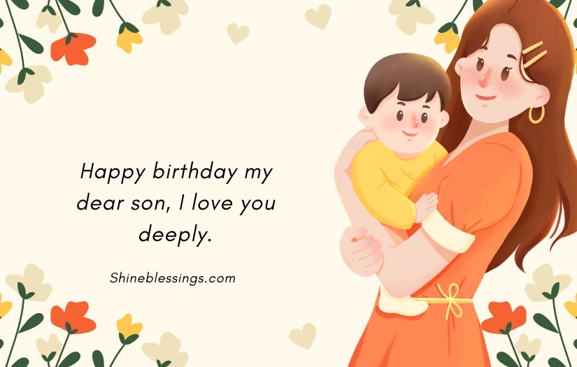 Mother Heartfelt Blessing Birthday Wishes for Son in English